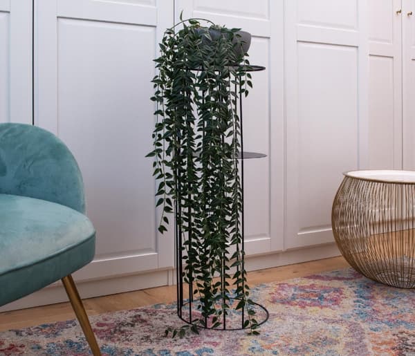 Metal stående blomsterstativ LOFT 80cm wire sort bord