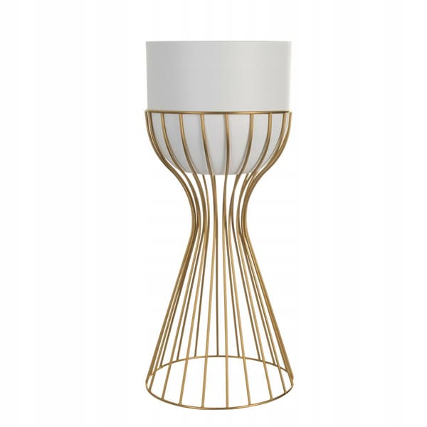 Stående blomsterstativ metal hvidguld trådloftstativ 46cm