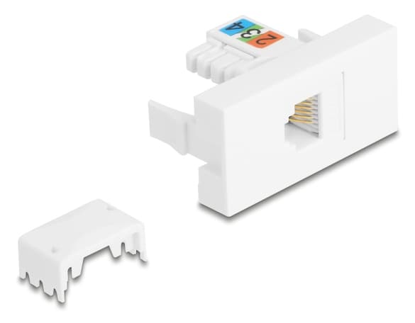 Delock Easy 45 -moduuli RJ12-pistorasiaan LSA UTP:hen valkoinen