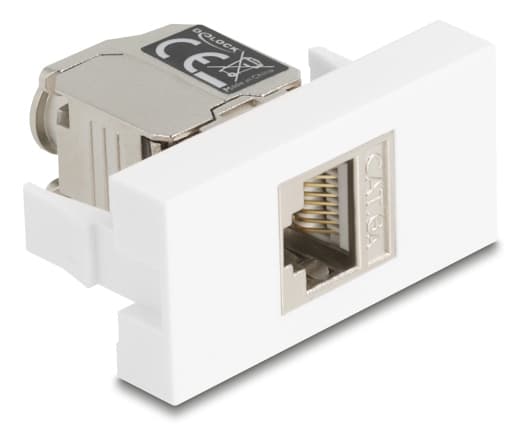 Delock Easy 45 Modul RJ45 Buchse zu LSA Cat.6A mit LED (90904) Sølv, Hvit