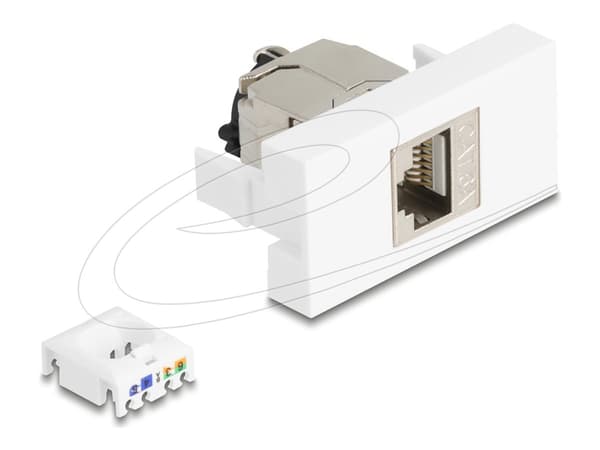 DeLOCK 90905, RJ-45, STP, 6a, Lige, Lige, Sølv, Hvid