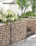 Miniatyrbillede 2 af 6: Gabion, Stenkurv, 100x80x30 cm, Sølv