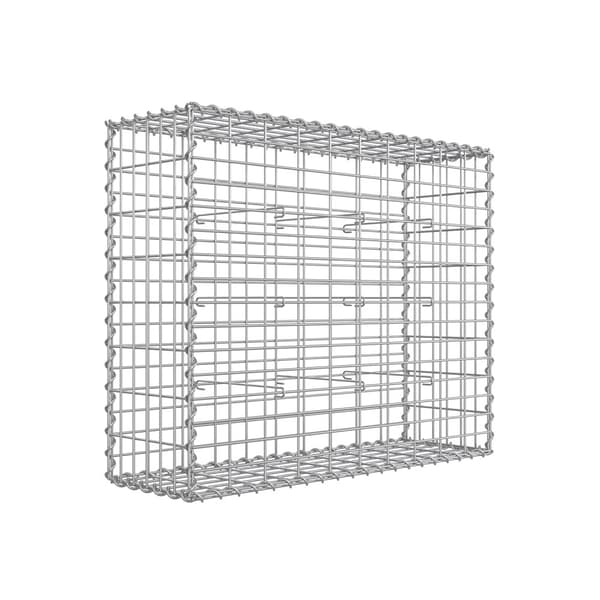 Gabionit, kiviverkko, teräsaita, 100 x 80 x 30 cm, hopea