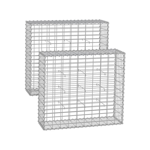 Gabione, Stenkorg, 100 x 90 x 30 cm, Silver