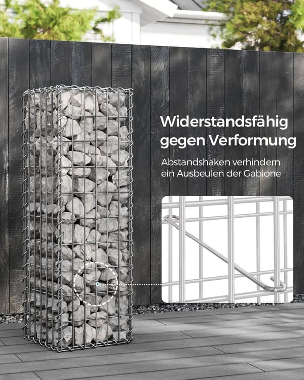 Gabione, SONGMICS, 100x30x30 cm, Sølv