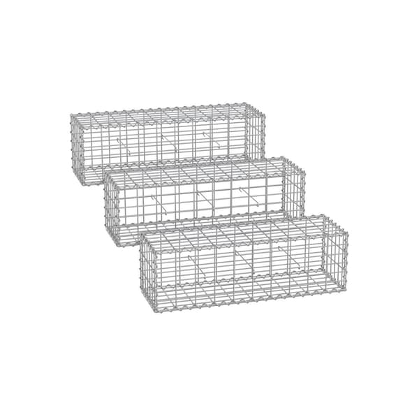Gabione, SONGMICS, 100x30x30 cm, Sølv