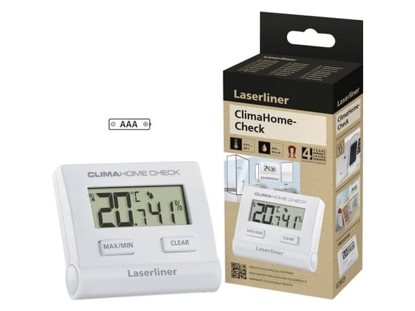 Laserliner ClimaHome-Check, Innendørs, Temperatur- og fuktighetssensor, Frittstående, 0 - 50 °C, 20 - 99%, 1 °C