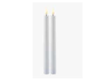 Sirius Sille Genopladelig Kronelys - Ø 2 cm - H 35 cm - 2 stk Hvit