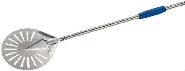 Gi.Metal Azzurra Round Perforated Turning Peel Ø17 cm Handle 120 cm