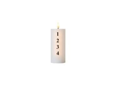 Sirius Sille Adventtikynttilä - Valkoinen/musta - Ø 7 cm - K 15 cm
