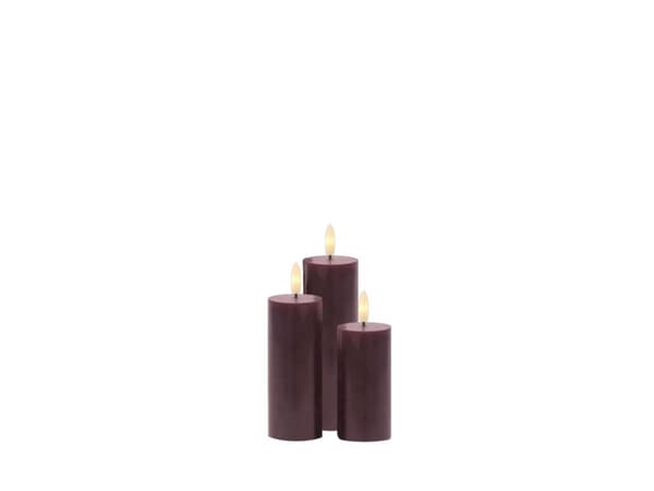 Sirius Sille ladattava valaisinblokkisarja Bordeaux - Ø 5 cm - 3 kpl