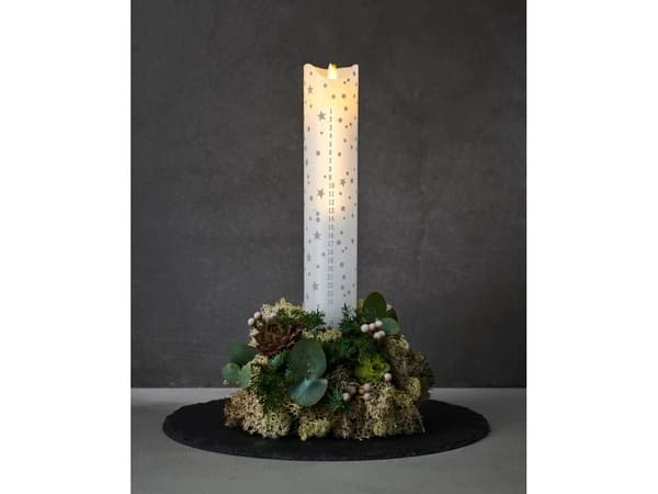 Sirius Sara Kalenderlys - Sølv - H 29 cm