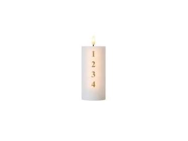 Sirius Sille Adventtikynttilä - Valkoinen/Kulta - Ø 7 cm - K 15 cm