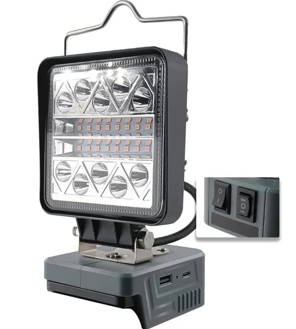 LED-arbetslampa 800-1800 lumen för Makita-batterier