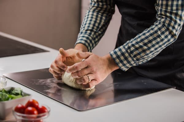 Gi.Metal Pastry board / cutting board of stainless steel 50x50cm with non-slip an