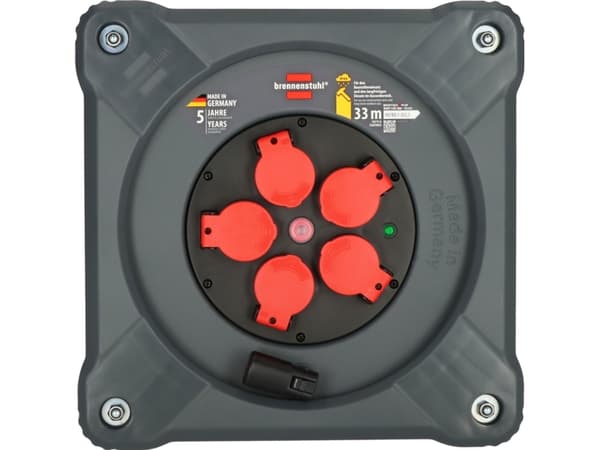 Brennenstuhl KA 3210 5, Svart, Röd, Silver, Stål, 5 AC-utgångar, Typ F, Typ F, Rak