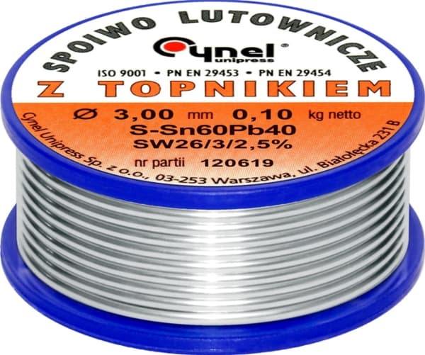 Loddelodd med fluss CYNEL Sn60Pb40 SW26 3.00mm 100g