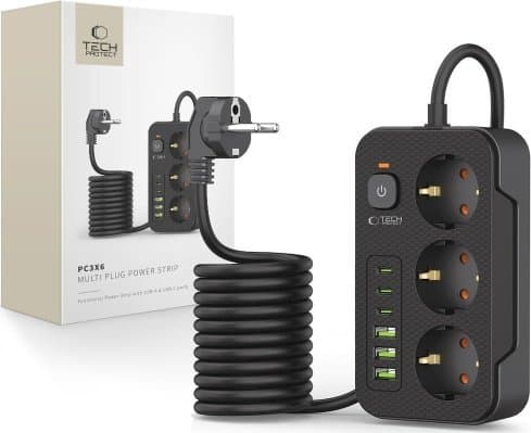 Listwa zasilająca Tech-Protect TECH-PROTECT PC3X6 POWER SOCKET 3 USB ...