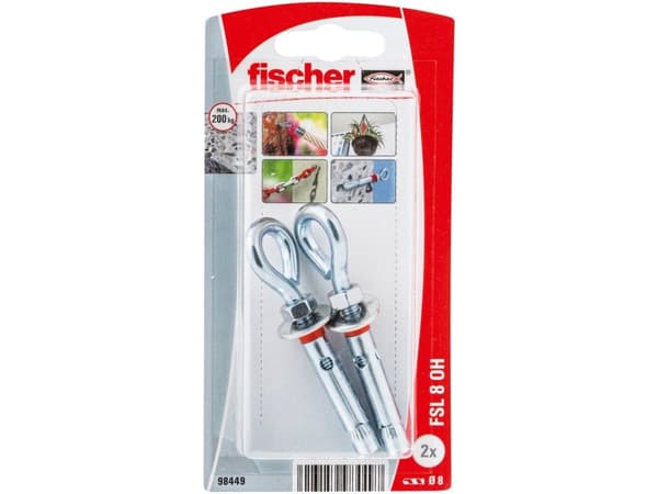 Fischer 98449, Paisunta-ankkuri, betoni, 8 mm, 2 kpl, läpipainopakkaus (Blister)