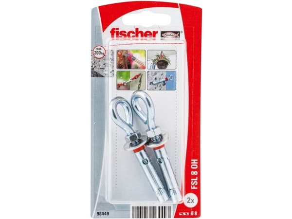 Fischer 98449, Paisunta-ankkuri, betoni, 8 mm, 2 kpl, läpipainopakkaus (Blister)