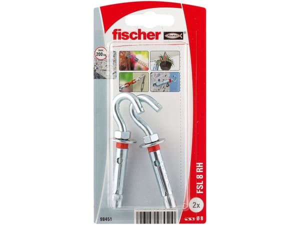 Fischer 98451, Ekspansjonsanker, Betong, 8 mm, 2 stykker, Blister