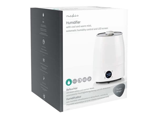 Nedis HUMI120CWT, Valkoinen, Harmaa