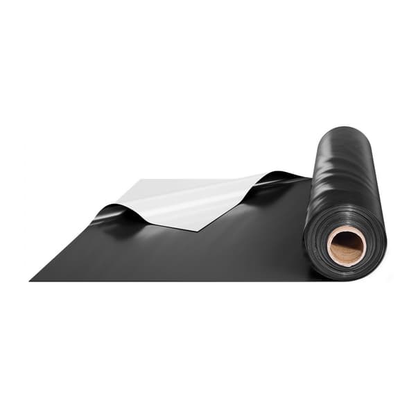 10Mil Plastfolierulle, 10 x 65 FT, Heavy Duty Film, Sort/Hvid