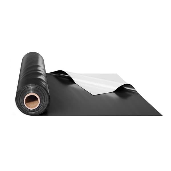 10Mil Plastfolierulle, 10 x 65 FT, Heavy Duty Film, Sort/Hvid