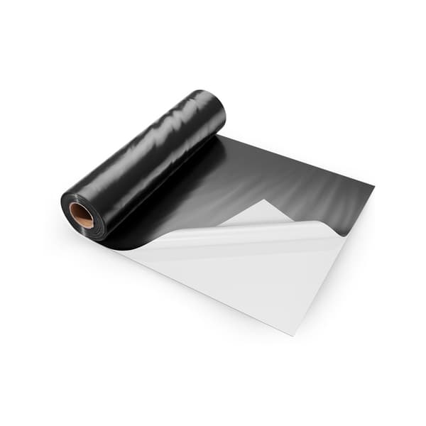 10Mil Plastfolierulle, 10 x 65 FT, Heavy Duty Film, Sort/Hvid