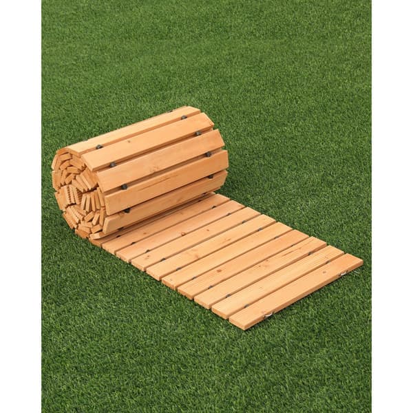 12 ft P x 22 in W Suora puinen puutarhakäytävä, Roll Out Garden Walkway, kestävä, helppo asentaa