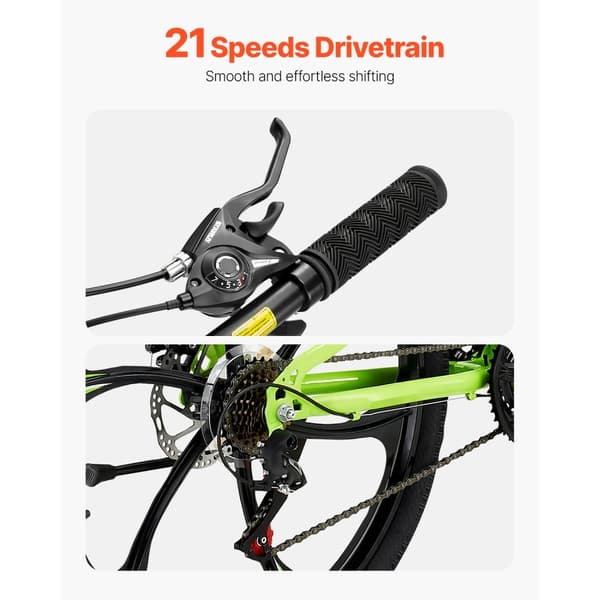 26 Foldbar Mountainbike, MTB Cykel, 21 Gear, Fuld Affjedring, Skivebremser