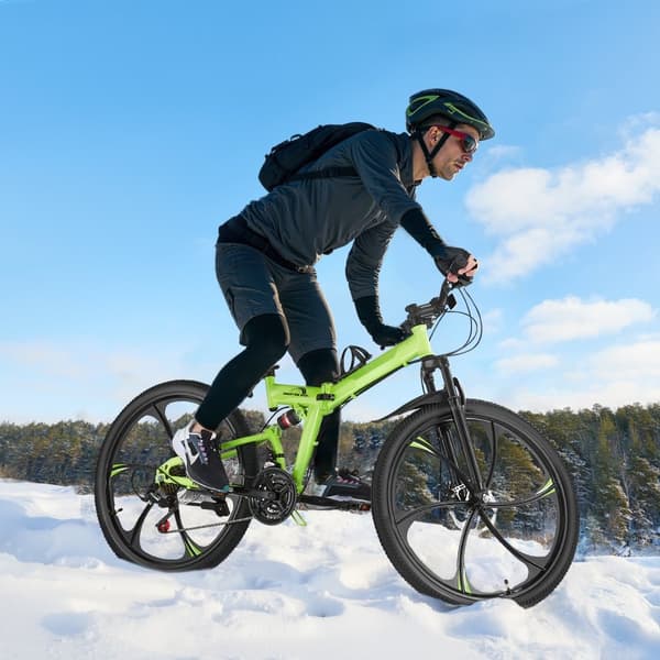 26 Foldbar Mountainbike, MTB Cykel, 21 Gear, Fuld Affjedring, Skivebremser
