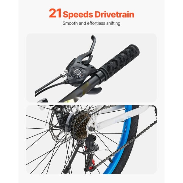 26 Mountainbike MTB, 21-gears fuld affjedring, dobbelte skivebremser