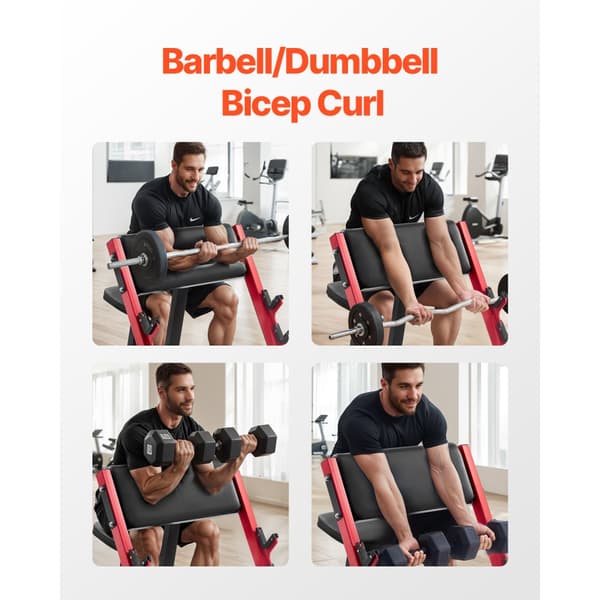 Prædikant Curl Bænk, Justerbar Hjem Gym, Biceps Maskine, Barbell Udstyr til Styrketræning