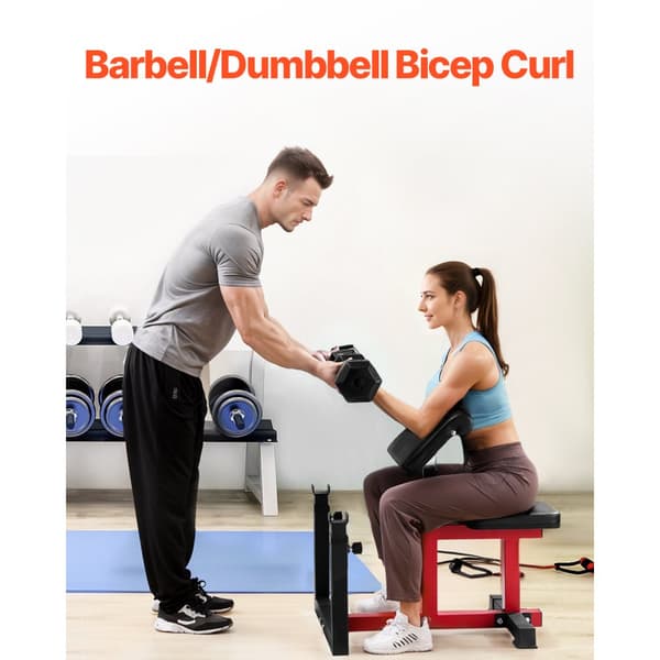 Prædikant Curl Bænk, Justerbar, Hjemme Gym Biceps Maskine, Barbell Udstyr, Styrke Træning