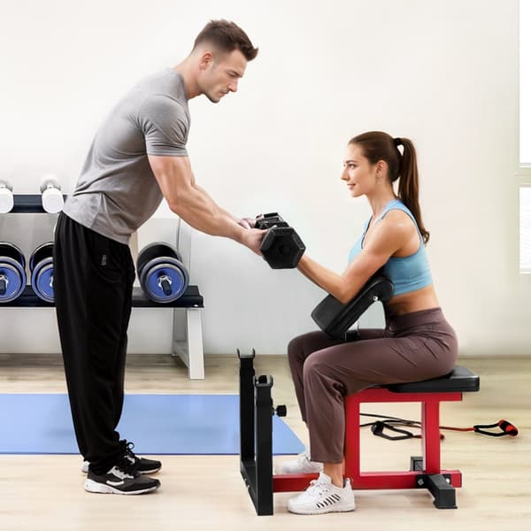 Prædikant Curl Bænk, Justerbar, Hjemme Gym Biceps Maskine, Barbell Udstyr, Styrke Træning
