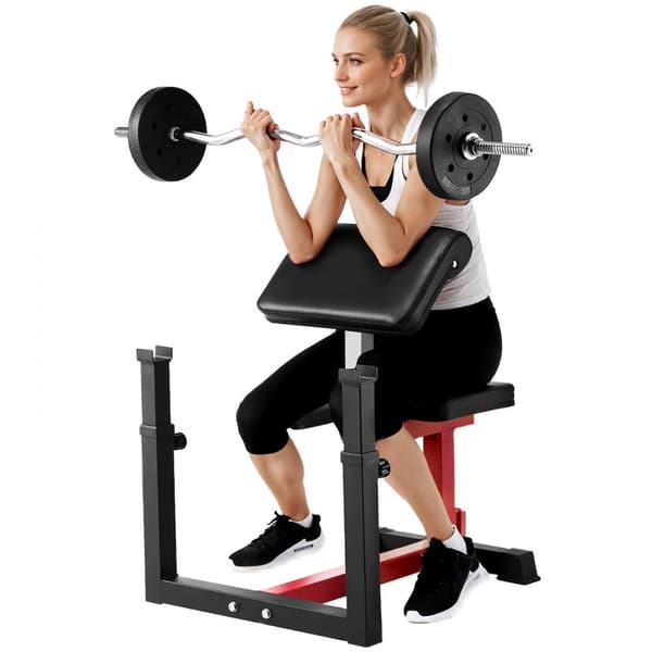 Prædikant Curl Bænk, Justerbar, Hjemme Gym Biceps Maskine, Barbell Udstyr, Styrke Træning