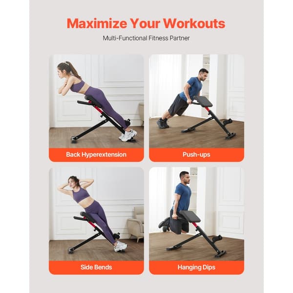 Roman tuoli, Selkänojan pidennys Hyperextension -penkki, monikäyttöinen, säädettävä, helposti taitettava, gym-kuntoiluun
