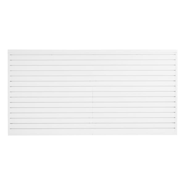 8x4 ft Lamelvægpanel PVC, Garage Lamelvæg Hvid, med Tilbehør