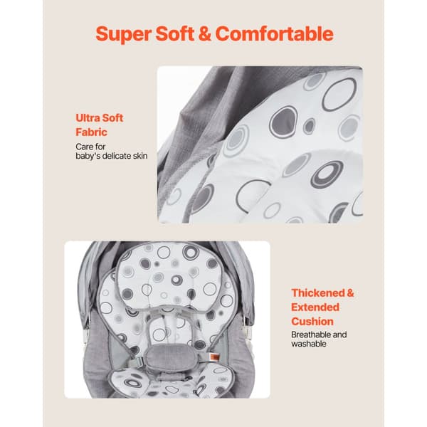 Spädbarns Babygunga, 3 Hastigheter, 3 Sätespositioner, Fjärrkontroll, Bluetooth-funktioner