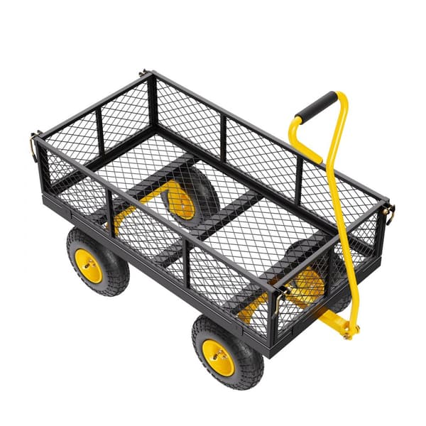 Stål Havevogn, 900lb Kapacitets, Heavy Duty Gårdsvogn, 10 tommer Dæk, Robust og Effektivt Design