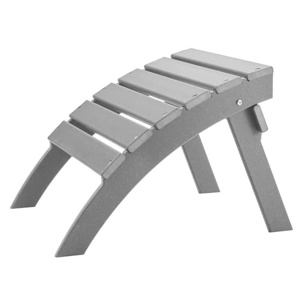 Adirondack Ottoman jalkatuki, 21,5 L x 18,9 W x 14,8 H tuumaa, kokoontaittuva harmaa HDPE