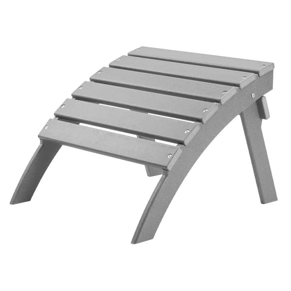 Adirondack Ottoman jalkatuki, 21,5 L x 18,9 W x 14,8 H tuumaa, kokoontaittuva harmaa HDPE