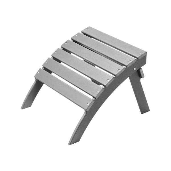 Adirondack Ottoman jalkatuki, 21,5 L x 18,9 W x 14,8 H tuumaa, kokoontaittuva harmaa HDPE