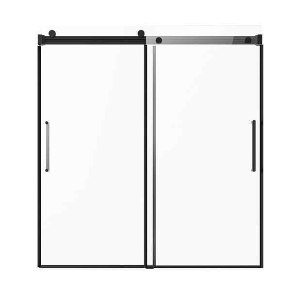 Rammeløs Skydedør til Badekar, 56-60 in.B x 60 in.H, Rammeløs Brusedør, Robust Design, Let Installation