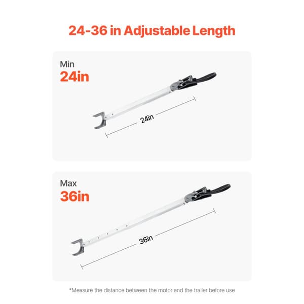 Akterspegel Saver, Justerbar 24-36 tum Båt Transom Saver, med komposithuvud