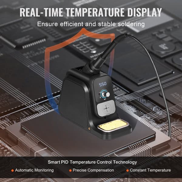 Loddekolbe Station 80W, LED-Display Loddestation Kit, Helping Hands-funktion