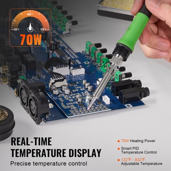Juotosasema 70W, LCD-näyttö, juotosasemasarja, lämpötilan säätöalue 122°F-932°F