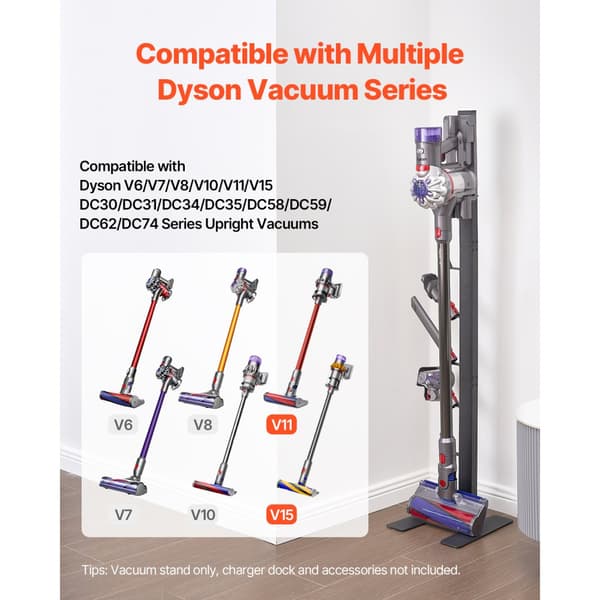 Dyson Multi-Modelsin Tyhjiöteline, Säilytysteline 6 Koukulla, Pidikealue