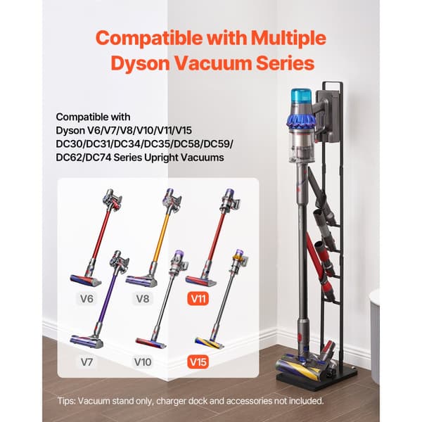 Støvsugerstativ til Dyson Multi-Models, Opbevaringsbeslag Holder, Udstyret med Hjul